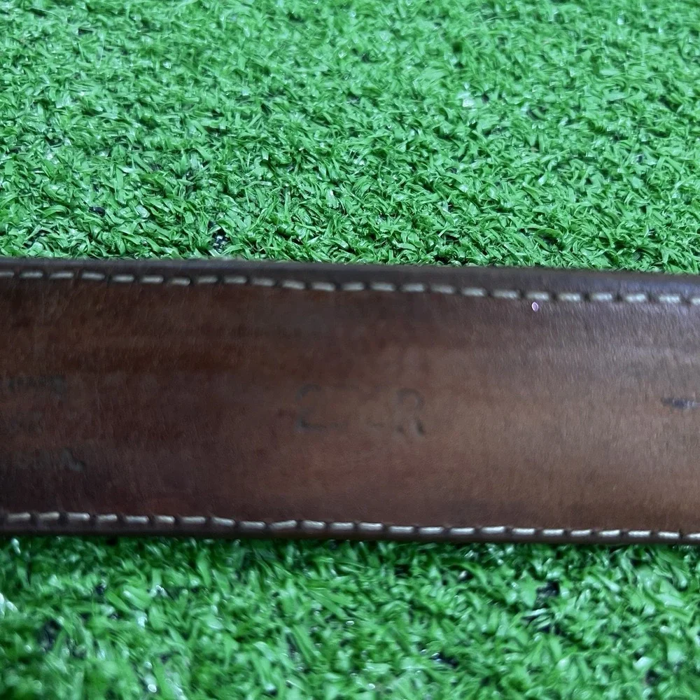 Vintage Justin Western Belt SZ 34 Rare Exotic Leather Shark‎ Brown USA Made